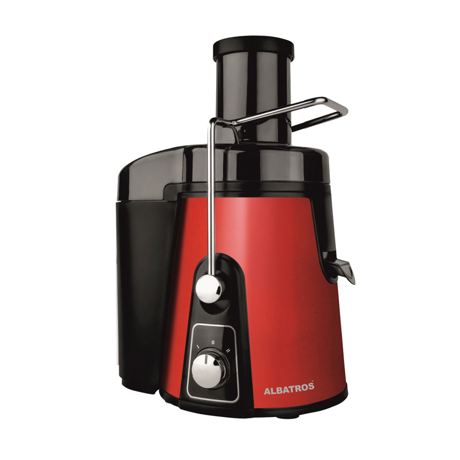 Storcator Albatros Fresh Mix 1000, 1000 W, 2 viteze, Recipient suc 0.45 L, Recipient pulpa 1.6 L, Lame inox, Filtru-sita inox, Negru/Rosu